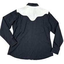 Load image into Gallery viewer, 90s Panhandle Slim Black &amp; White Embroidered Western Shirt Pearl Snap Size XL
