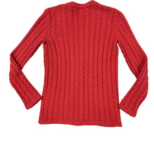 Load image into Gallery viewer, 80s YSL Cable Knit Cashmere Cardigan Size Small
