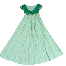 Load image into Gallery viewer, 70s Handmade Green Linen Empire Waist Cottage Core Maxi Dress XS
