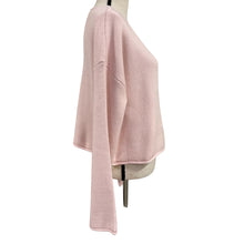 Load image into Gallery viewer, Cropped Oversized V Neck Cashmere Cotton Soft Knit Sweater Small
