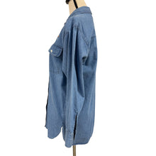 Load image into Gallery viewer, Vintage 1990s Hand Painted Denim Shirt Floral Small
