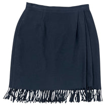 Load image into Gallery viewer, Black Wool Blend Fringe Skirt Size 8

