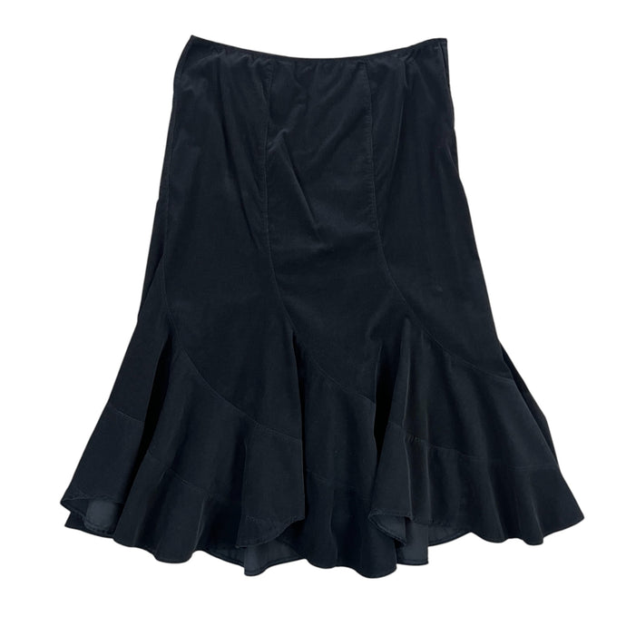 100% Cotton Black Fit & Flare Midi Skirt Size 16