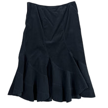 Load image into Gallery viewer, 100% Cotton Black Fit &amp; Flare Midi Skirt Size 16
