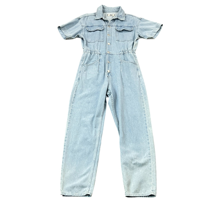 We The Free 100% Cotton Denim Short Sleeve Jumpsuit Size Medium