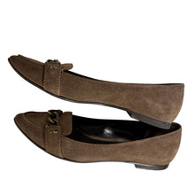 Load image into Gallery viewer, Vintage Fendi Taupe Suede Pointed toe Loafer Flats Size 7
