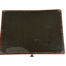 Load image into Gallery viewer, Vintage 60s Leather Jewelry Box Lion Crest Red Velvet Interior
