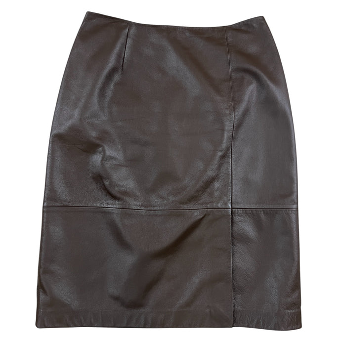 Y2K Brown Leather Pencil Skirt Size 6