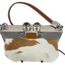 Load image into Gallery viewer, Moulin Rouge Pewter Framed Western Cowhide Handbag

