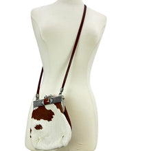 Load image into Gallery viewer, Moulin Rouge Pewter Framed Western Cowhide Handbag
