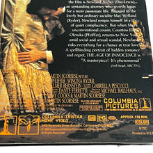 Load image into Gallery viewer, The Age of Innocence Daniel Day Lewis Winona Ryder VHS Video Tape
