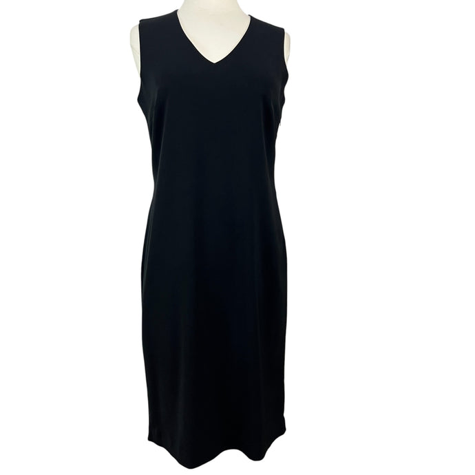 Black V-Neck Sheath Dress Size 8 