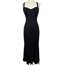 Load image into Gallery viewer, Vintage 90s Long Black Sweetheart Neck Cocktail dress 
