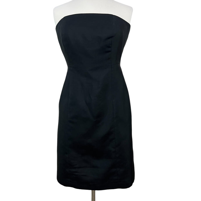 Strapless Black Cotton Stretch Dress Size 4P 