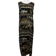 Load image into Gallery viewer, Vintage Sheer Safari Print Maxi Dress XL 
