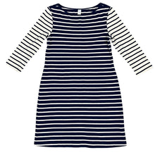 Load image into Gallery viewer, Nautical Stripes Boat Neck Dress Size Small Petite 

