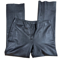 Load image into Gallery viewer, 90s Black Soft Lamb Leather Straight Leg Pants Size 12 
