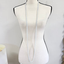 Load image into Gallery viewer, 60s Monet White Enamel Triple Strand Multi-Chain Necklace  54"

