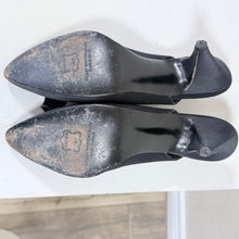 Load image into Gallery viewer, Arsho Stuart Weitzman Black Satin Slingback Heels Size 7.5 AA
