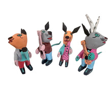 Load image into Gallery viewer, Vintage Martin Sosa Oaxacan Wood Animal Musician Band Set of 4
