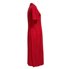 Load image into Gallery viewer, 90s Red Linen Shirt Dress Size Medium/Large
