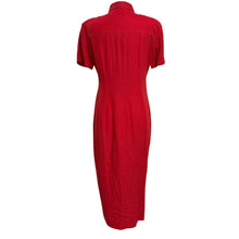 Load image into Gallery viewer, 90s Red Linen Shirt Dress Size Medium/Large
