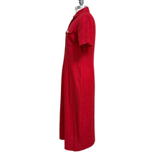 Load image into Gallery viewer, 90s Red Linen Shirt Dress Size Medium/Large
