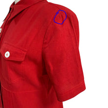 Load image into Gallery viewer, 90s Red Linen Shirt Dress Size Medium/Large
