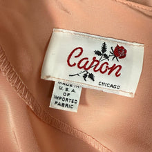 Load image into Gallery viewer, VTG 70s Peach Long Sleeve Drop Waist Midi Dress Size 12 Made in the USA
