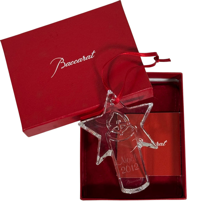 Baccarat Noël 2012 Candlestick & Star Crystal Ornament