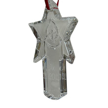 Load image into Gallery viewer, Baccarat Noël 2012 Candlestick &amp; Star Crystal Ornament
