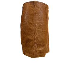 Load image into Gallery viewer, Free People Tan Faux Leather Mini Skirt Size 4

