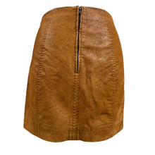 Load image into Gallery viewer, Free People Tan Faux Leather Mini Skirt Size 4

