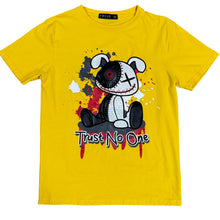 Load image into Gallery viewer, Trust No One Bloody Bear Yellow Tee Shirt Streetwear Size Medium
