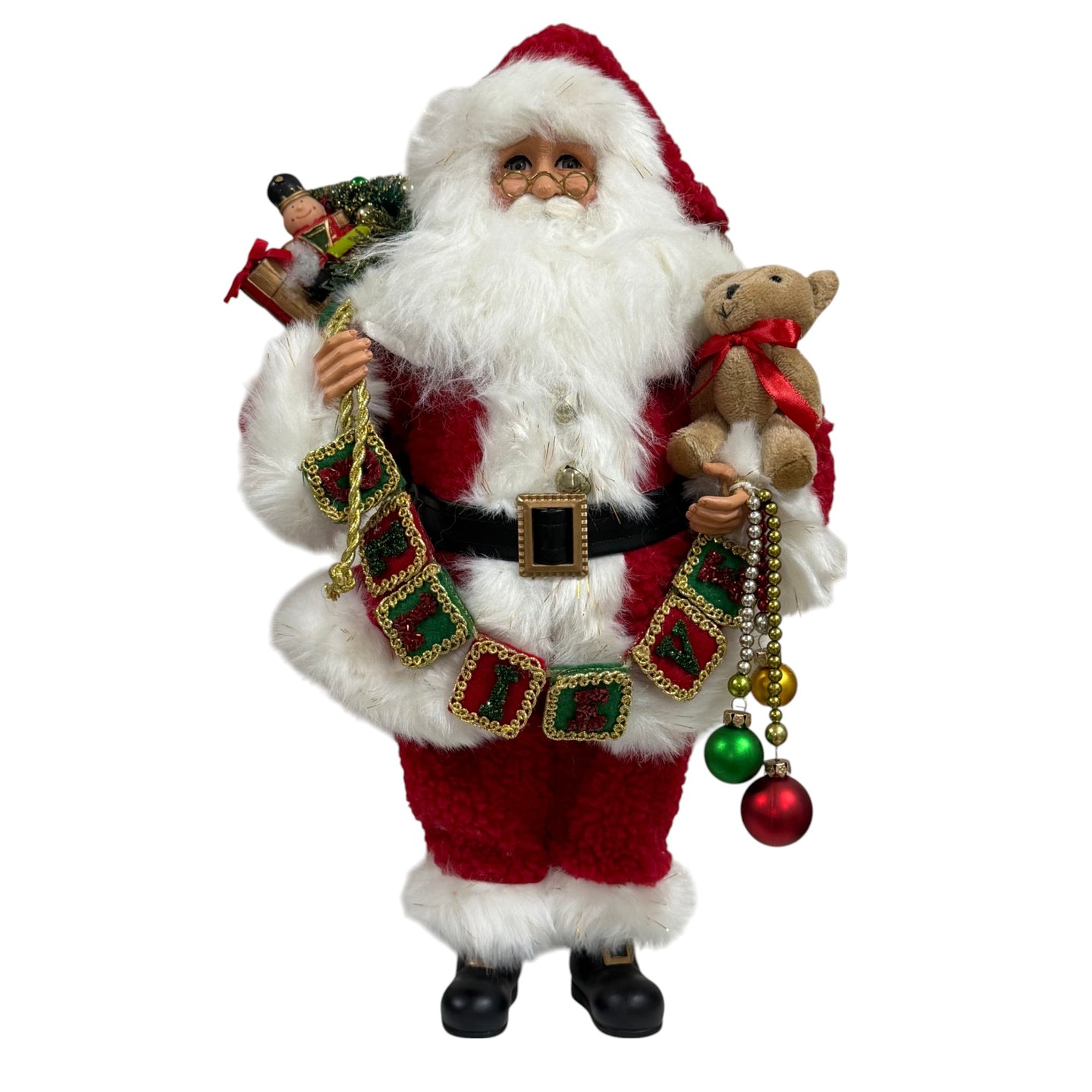 Santa Claus Figurine with Toys & Garland Karen Didion