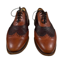 Load image into Gallery viewer, VTG Allen Edmonds Hampstead Brown Woven Leather Wingtip Shoes Size 12 Made in USA
