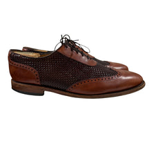 Load image into Gallery viewer, VTG Allen Edmonds Hampstead Brown Woven Leather Wingtip Shoes Size 12 Made in USA
