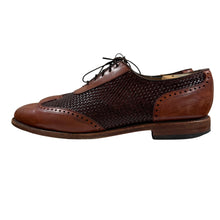 Load image into Gallery viewer, VTG Allen Edmonds Hampstead Brown Woven Leather Wingtip Shoes Size 12 Made in USA

