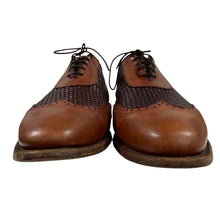 Load image into Gallery viewer, VTG Allen Edmonds Hampstead Brown Woven Leather Wingtip Shoes Size 12 Made in USA
