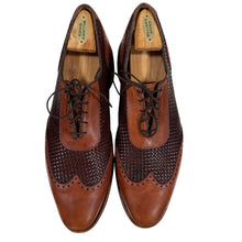 Load image into Gallery viewer, VTG Allen Edmonds Hampstead Brown Woven Leather Wingtip Shoes Size 12 Made in USA
