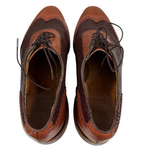 Load image into Gallery viewer, VTG Allen Edmonds Hampstead Brown Woven Leather Wingtip Shoes Size 12 Made in USA
