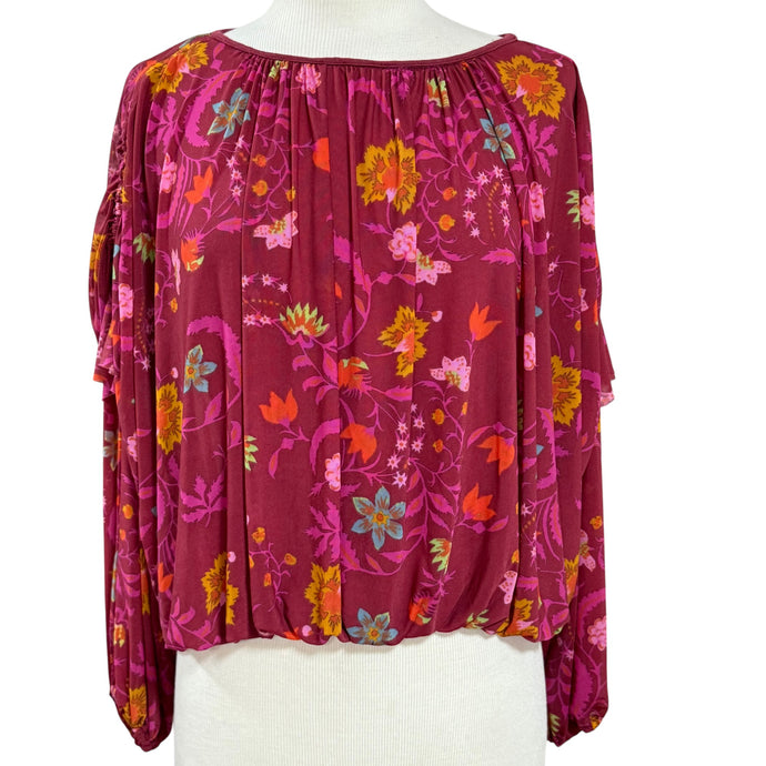 Free People Blouse Wildflower Honey Boho Top Size Small