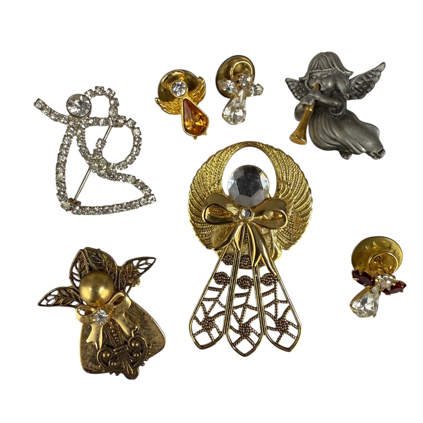 Set of 8 Vintage Angel Brooches & Pins