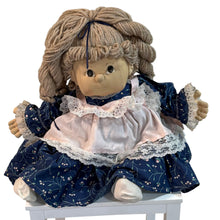 Load image into Gallery viewer, Handmade Vintage Cloth Rag Baby Doll with Yarn Hair
