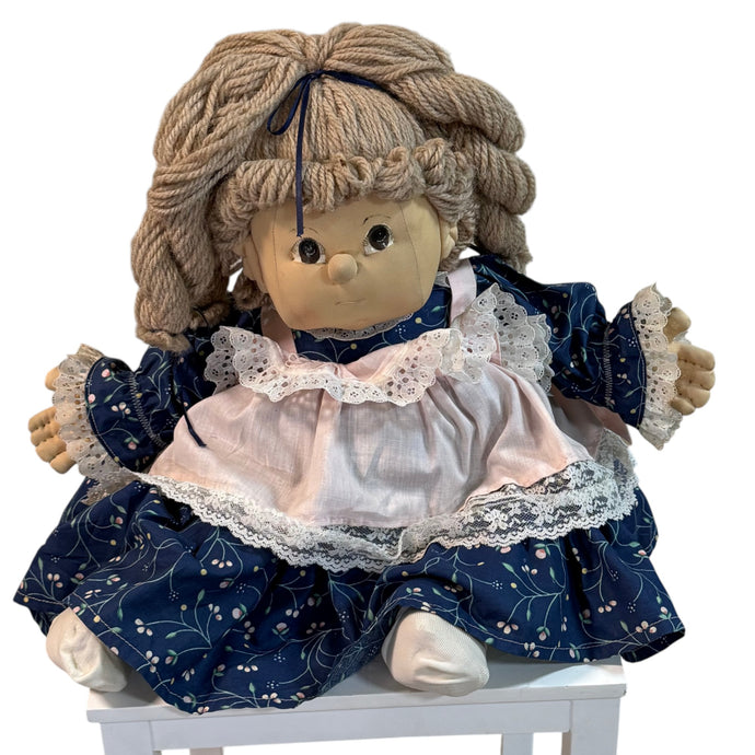 Handmade Vintage Cloth Rag Baby Doll with Yarn Hair