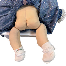 Load image into Gallery viewer, Handmade Vintage Cloth Rag Baby Doll with Yarn Hair
