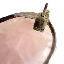 Load image into Gallery viewer, Vintage Carved Rose Quartz &amp; Sterling Silver Statement Necklace
