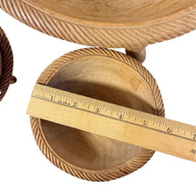 Load image into Gallery viewer, Vintage 1970s Hand Carved Wood Longhorn Steer Salad Set | Large Bowl &amp; 8 Small Bowls
