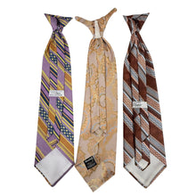 Load image into Gallery viewer, Lot of 3 Vintage 1970s Clip-On Wide Neckties 17" Length
