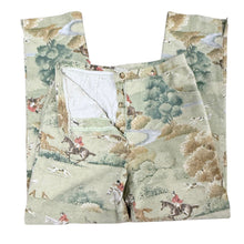 Load image into Gallery viewer, Vintage 90s Equestrian Fox Hunt Print Trousers Size 6 Made in USA
